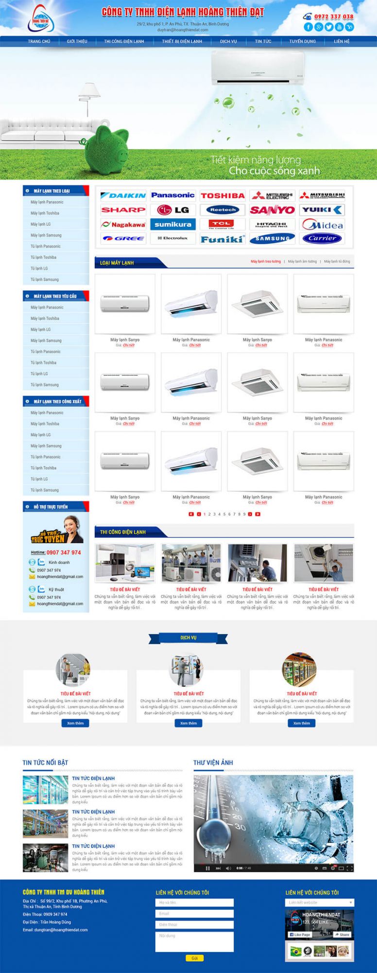 Thiết kế website điện tử điện lạnh